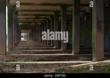 Supporta sotto il Tamigi percorso, foreshore, Thames di Fiume Foto Stock