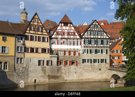 Germania Baden-Wuerttemberg, Schwäbisch Hall, case, pacifica e armoniosa, Deutschland, Baden-Württemberg, Schwäbisch Hall, Foto Stock