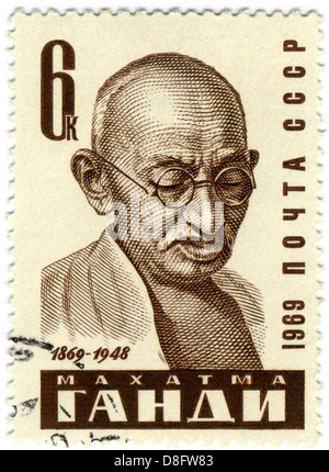 Mohandas Gandhi farà fede il timbro postale Foto Stock