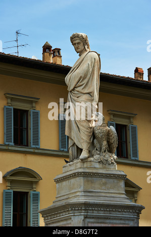 Monumento a Dante Allighieri in Piazza Santa Croce a Firenze Sito Patrimonio Mondiale dell'UNESCO, Toscana, Italia, Europa Foto Stock