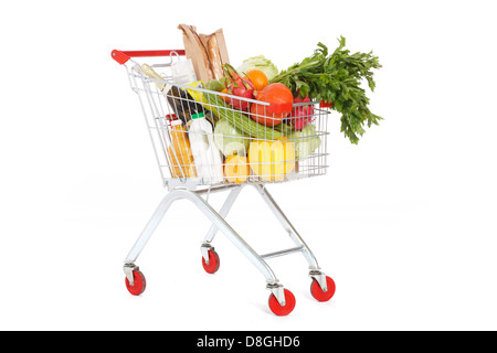 Il cibo nel carrello Foto Stock