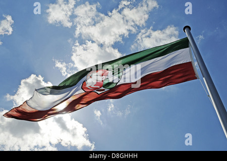 Bandiera della Renania settentrionale-Vestfalia Foto Stock