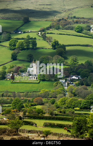 In Widecombe il Moro. Widecombe Valley. Parco Nazionale di Dartmoor, Devon, Inghilterra Foto Stock