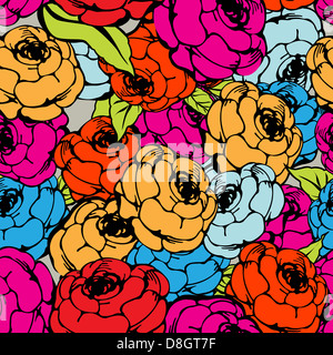 Rose modello di ripetizione Foto Stock