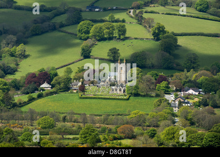 In Widecombe il Moro. Widecombe Valley. Parco Nazionale di Dartmoor, Devon, Inghilterra Foto Stock