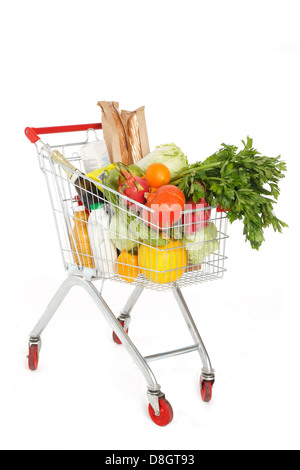 Il cibo nel carrello Foto Stock