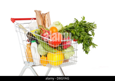 Il cibo nel carrello Foto Stock