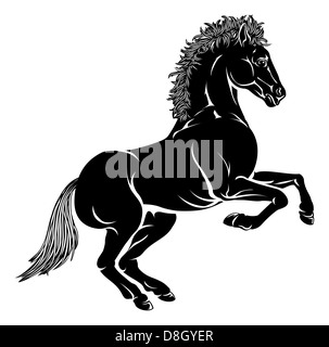 Una illustrazione di un cavallo stilizzato forse un cavallo tattoo Foto Stock