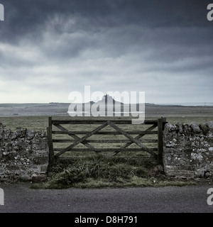 Lindisfarne Castle, Isola Santa, Northumberland, Inghilterra Foto Stock