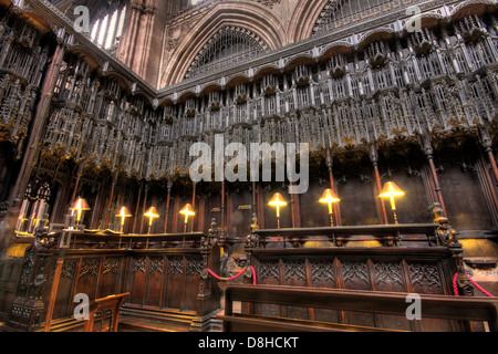 Dettaglio della Cattedrale di Manchester interior NW England Regno Unito Foto Stock