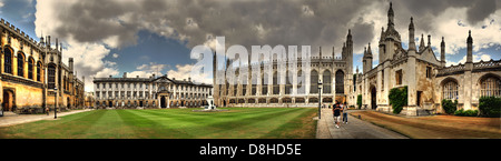 Panorama di Kings College dell'Università di Cambridge Foto Stock