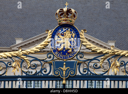 Paesi Bassi, l'Aia, Paleis Noordeinde, Royal Palace, gate, stemma, Foto Stock