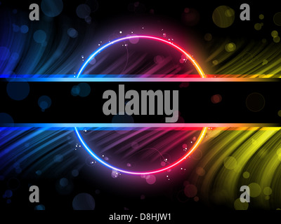 Vettore - Rainbow Circle confine con brillantini e volute. Foto Stock