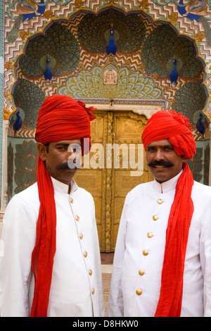 Palazzo di Guardia, India Rajasthan, Jaipur, città complesso palazzo Foto Stock