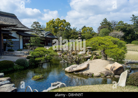 Kōraku-en, giardini ornamentali a Okayama, Giappone Foto Stock