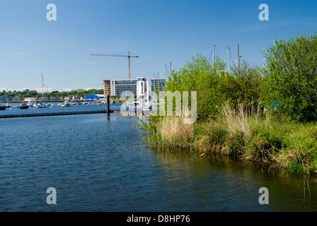 Cardiff yacht club, la baia di Cardiff, Cardiff, Galles. Foto Stock