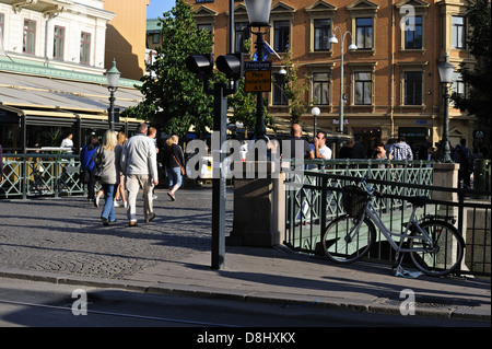 Street nella città vecchia, Göteborg, Svezia Foto Stock