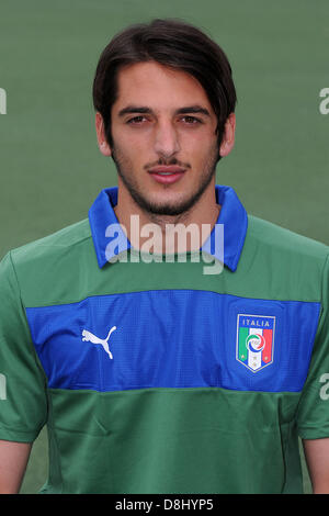 Simone Colombi (ITA), 28 maggio 2013 - Calcio : U-21 Italia team ufficiale della sessione di foto per la UEFA sotto-21 campionato (EURO) al Centro Tecnico di Milanello Milanello, Italia. (Foto di Maurizio Borsari/AFLO) Foto Stock