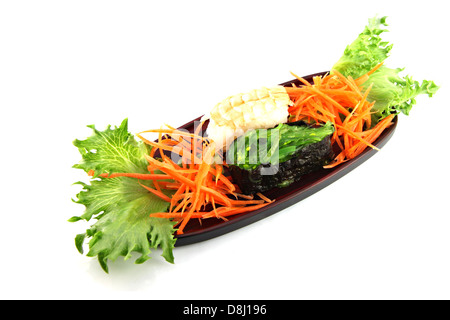 Il sushi fatto ​​from gamberi e alghe,il Sushi è un cibo giapponese. Foto Stock