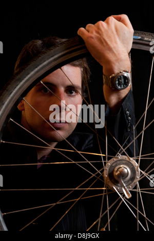 Mark Beaumont, il nuovo record di lunga distanza ciclista scozzese, avventuriero, emittente, documentarista e autore. Foto Stock