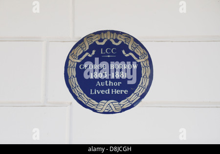 London County Council targa blu per George scavano, nel quartiere di South Kensington, Londra SW7, Regno Unito. Foto Stock