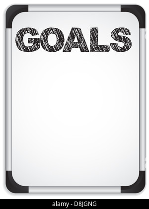 Vettore - Lavagna con gli obiettivi messaggio scritto con il nero Foto Stock