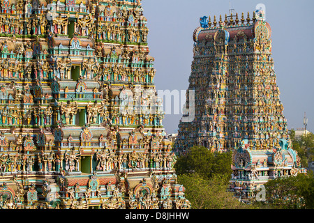 Tempio di Madurai - uno dei più grandi e più antichi templi indiani a Madurai, Tamil Nadu, India Foto Stock