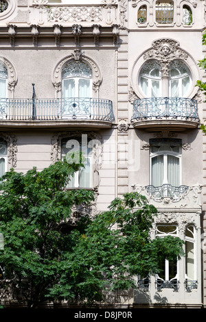 Architettura Art Nouveau, facciate storiche, Valencia, Spagna Foto Stock