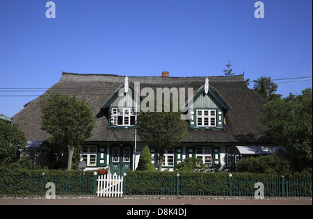 Thathed vecchia casa in Graal-Mueritz, Fischland, Mar Baltico, Meclemburgo-Pomerania, Germania Foto Stock