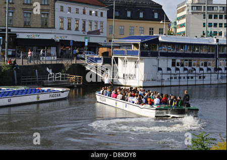 Gita in barca dei canali, Göteborg, Svezia Foto Stock