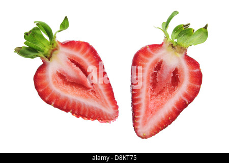 Fragola tagliata a metà Foto Stock