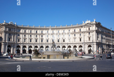 Italia Lazio Roma, Piazza della Repubblica, la fontana del Naiads. Foto Stock