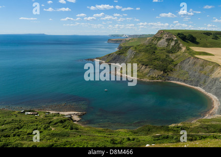 Vista sul mare e le scogliere, Chapmans piscina Isola di Purbeck Dorset Inghilterra Foto Stock