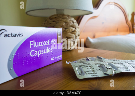 La fluoxetina anti depressivo capsule Foto Stock