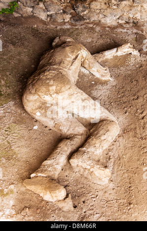 Le forme del corpo delle vittime dopo le eruzioni del Vesuvio, Pompei, Italia Foto Stock