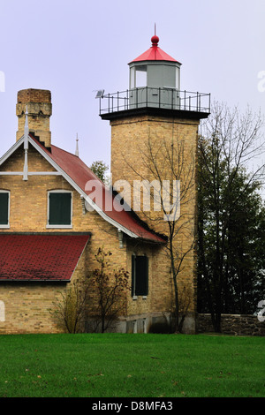 Eagle Bluff luce nella penisola parco statale, Door County, Wisconsin Foto Stock