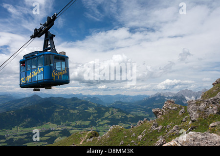 Funivia gondola sul Kitzbüheler Horn, Kitzbühel, Austria Foto Stock