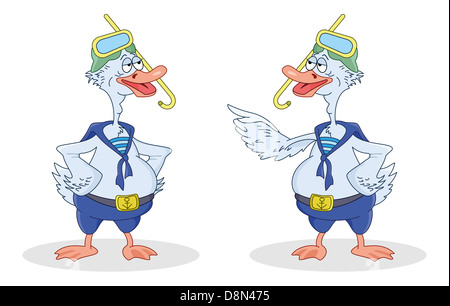 Due oche divers talk Foto Stock