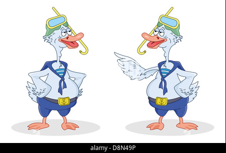 Due oche divers talk Foto Stock