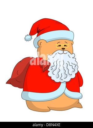 Babbo Natale o di nonno gelo con un sacco di doni sulla neve contro il  cielo, 3d Foto stock - Alamy