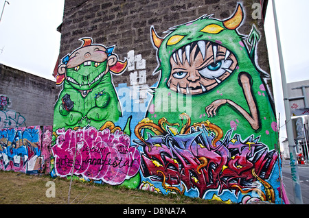 Graffiti a Reykjavik skate park, Islanda Foto Stock