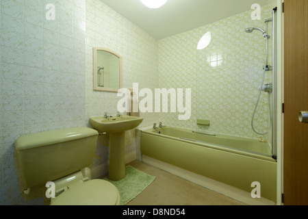 Verde pezzo tre suite bagno Foto Stock