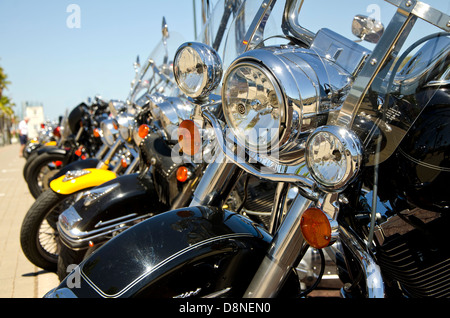 Harley Davidson meetup, riunione Harley Davidson bikers a Fuengirola, Malaga, Spagna. Foto Stock