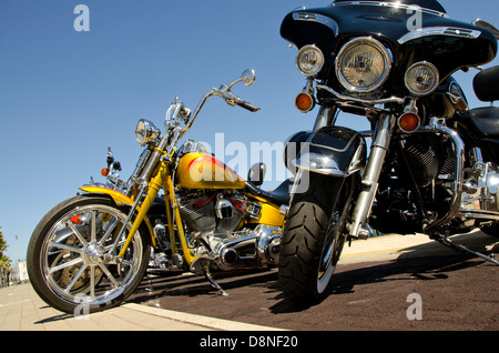 Harley Davidson meetup, riunione Harley Davidson bikers a Fuengirola, Malaga, Spagna. Foto Stock