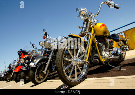 Harley Davidson meetup, riunione Harley Davidson bikers a Fuengirola, Malaga, Spagna. Foto Stock