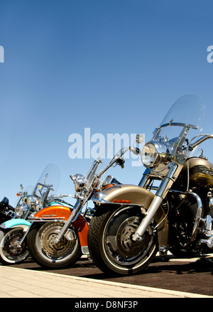 Harley Davidson meetup, riunione Harley Davidson bikers a Fuengirola, Malaga, Spagna. Foto Stock