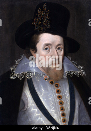 Re Giacomo I d'Inghilterra e VI di Scozia, da John De Critz il sambuco Foto Stock