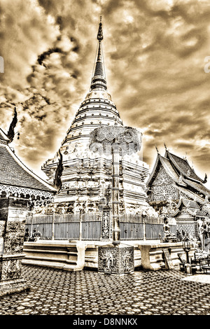 Vintage - Wat Phrathat Doi Suthep Temple in Chiang Mai Thailandia Foto Stock