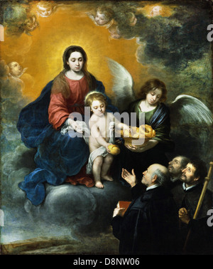 Bartolomé Esteban Murillo, il neonato Cristo distribuisce il pane ai pellegrini 1678 olio su tela Museo di Belle Arti di Budapest Foto Stock