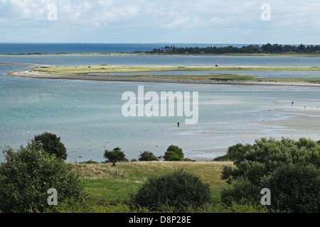 Fyns Hoved. Testa di Funen, Danimarca. Il Moraine paesaggio con biglietti, conserve di area, Nature Conservancy. Conservazione di naturale Foto Stock